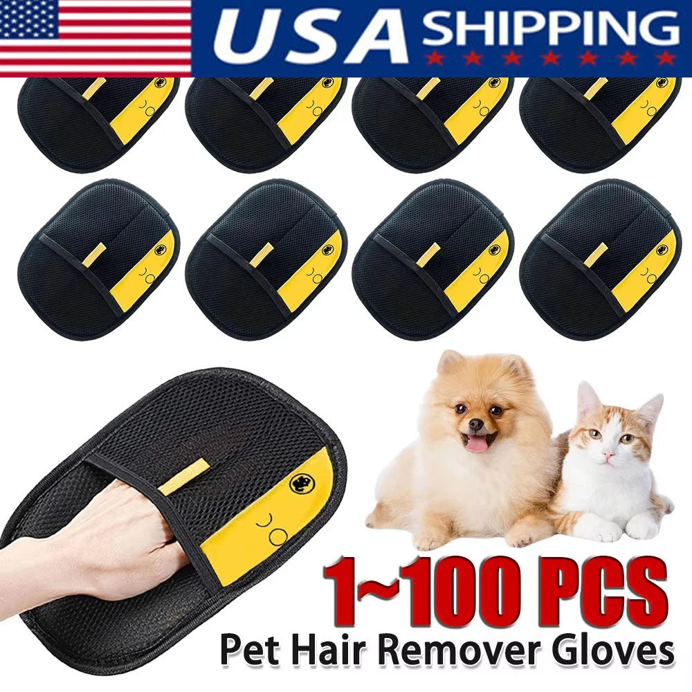 2025 New Pet Glove Cat Grooming Gloves Cat Hair Remover Pet Dog Hair Remover LOT